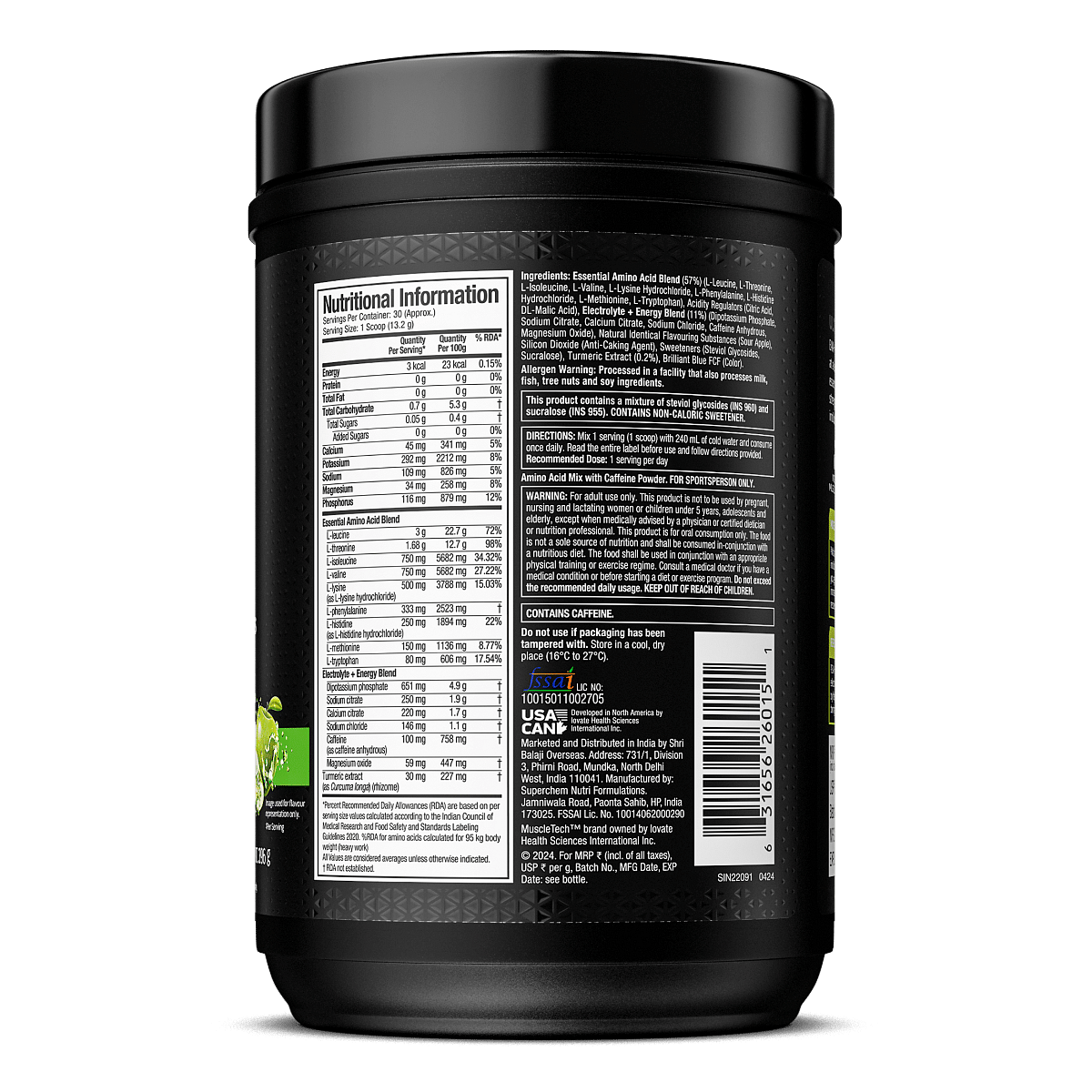 Muscletech EAA + Energy, Enhance Muscle Strength, Support Recovery & Electrolytes For Hydration Pack of 1 (396g)