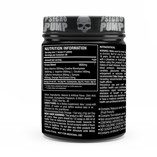One Science Nutrition Psycho Pump PreWorkout - 330 gm (0.72 Lb)