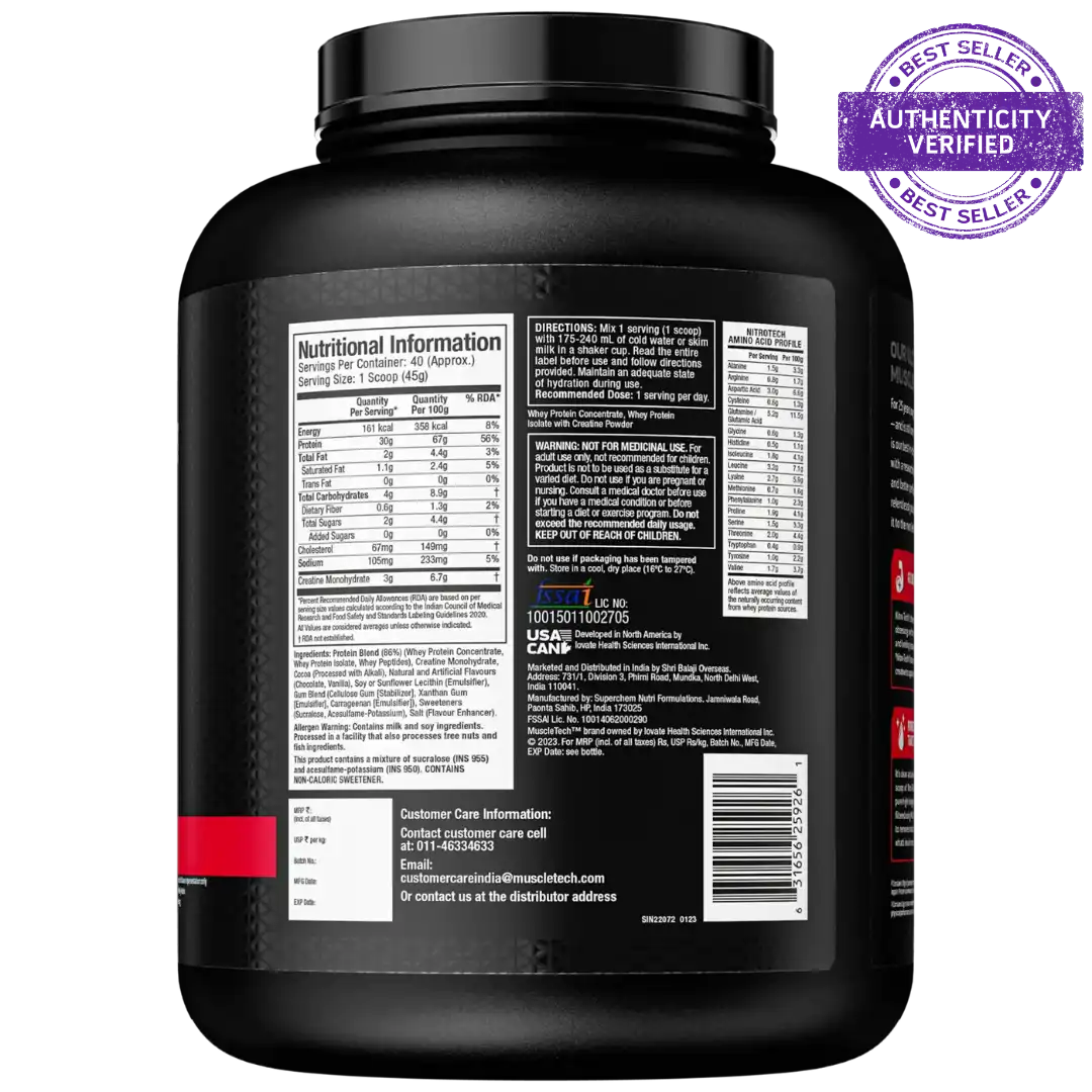 Muscletech™ Nitro-Tech™ Whey Protein 4lbs